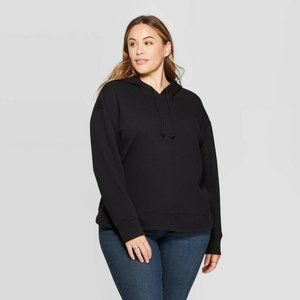 Women's Hooded Sweatshirt - Universal Thread Long Sleeve 2X Black